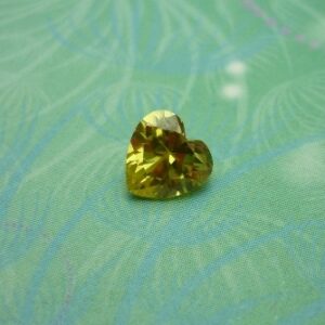 Sparkling Faceted Crystal Jewel Heart - Topaz - Charm for Memory Lockets