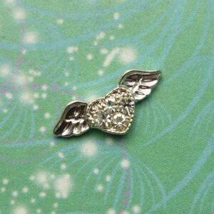 Sparkling Heart with Wings - Charm for Memory Lockets