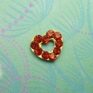 Sparkling Ruby Jeweled Heart - Charm for Memory Lockets