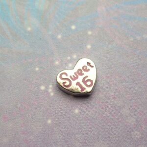 Sweet 16 Heart - Charm for Memory Lockets