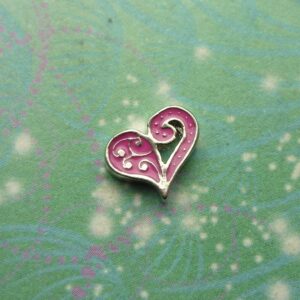 Swirl Heart - Deep Pink - Charm for Memory Lockets