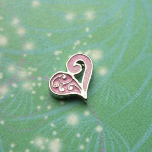 Swirl Heart - Pink - Charm for Memory Lockets