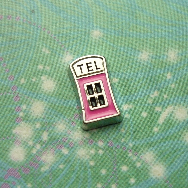 Telephone Booth - Dark Pink - Charm for Memory Lockets