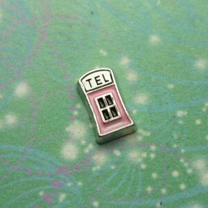 Telephone Booth - Light Pink - Charm for Memory Lockets