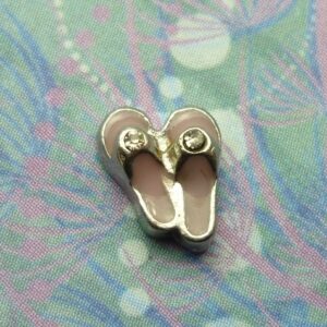 Thongs - Pale Pink with Sparkle - Charm for Memory Lockets