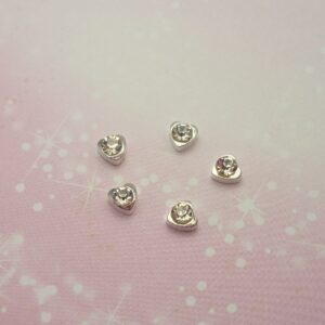 Tiny Silver CZ heart - Charm for Memory Lockets