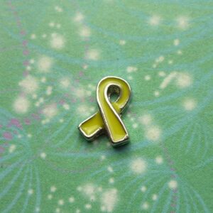 Yellow Ribbon - Charm for Memory Lockets