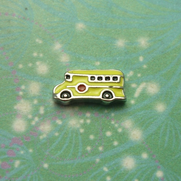 Yellow School Bus - Charm for Glass Lockets - Charm for Memory Lockets
