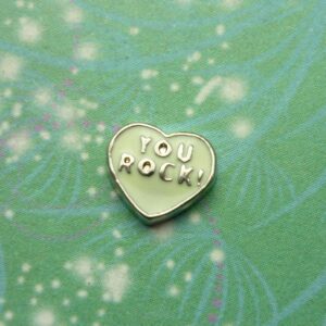 You Rock Heart - Charm for Floating Charm Lockets - Charm for Memory Lockets