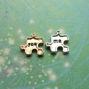 You and Me Puzzle Pieces - Set of 2 Charms