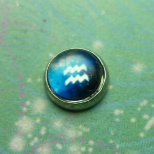Zodiac Glass Dome - Aquarius - Charm for Memory Lockets