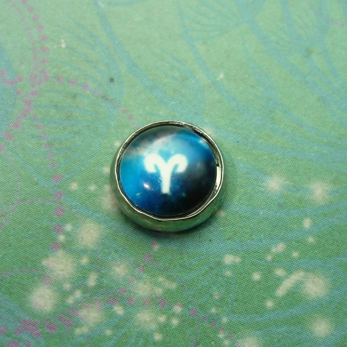 Zodiac Glass Dome - Aries - Charm for Memory Lockets