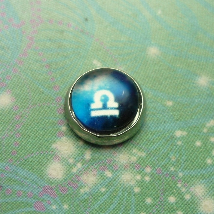 Zodiac Glass Dome - Libra - Charm for Memory Lockets