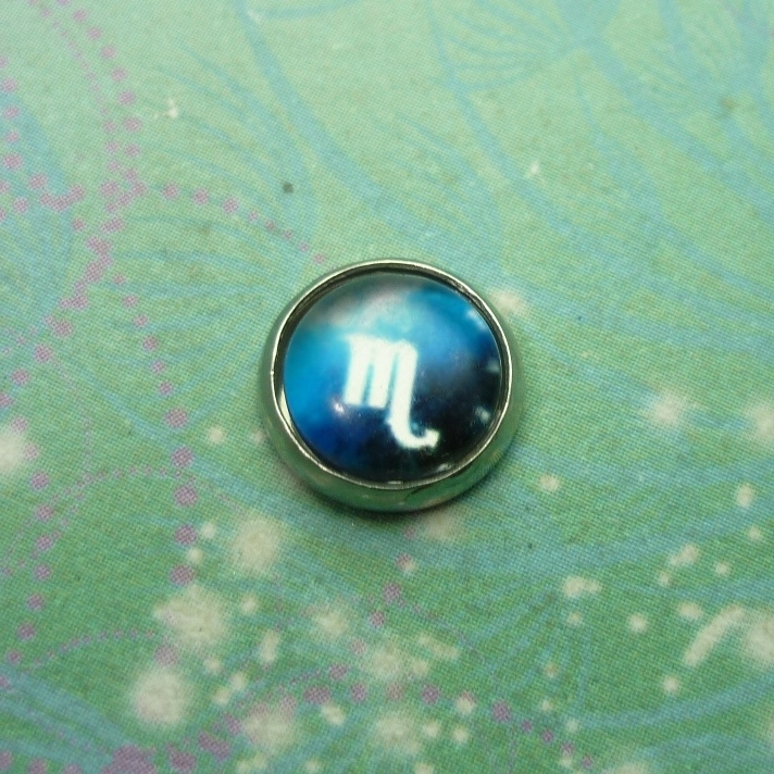 Zodiac Glass Dome - Scorpio - Charm for Memory Lockets