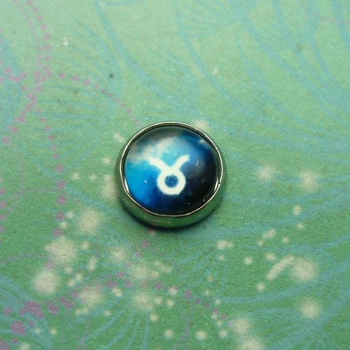 Zodiac Glass Dome - Taurus - Charm for Memory Lockets