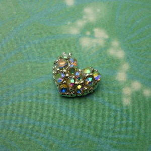 Pretty Rainbow Sparkly Heart - Charm for Memory Lockets