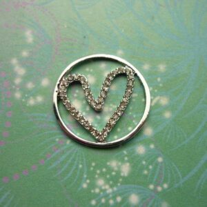 Plate Sparkle Heart for Large Lockets - 22mm - Charm for Memory Lockets