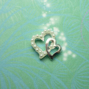 Pearl Double Heart - Charm for Memory Lockets