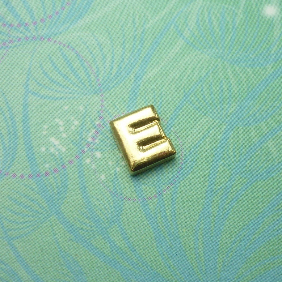 Gold Letter - E - Charm for Memory Lockets