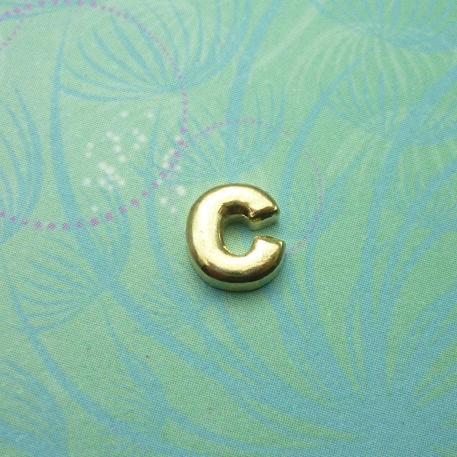 Gold Letter - C - Charm for Memory Lockets