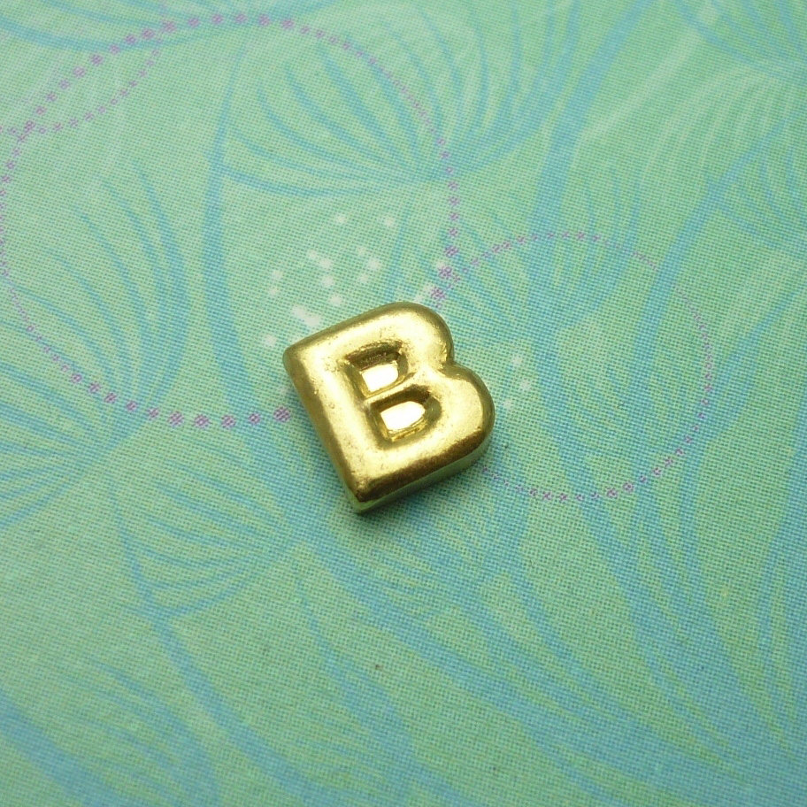 Gold Letter - B - Charm for Memory Lockets