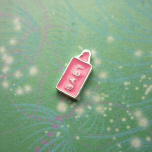 Baby Bottle Pink - Charm for Memory Lockets