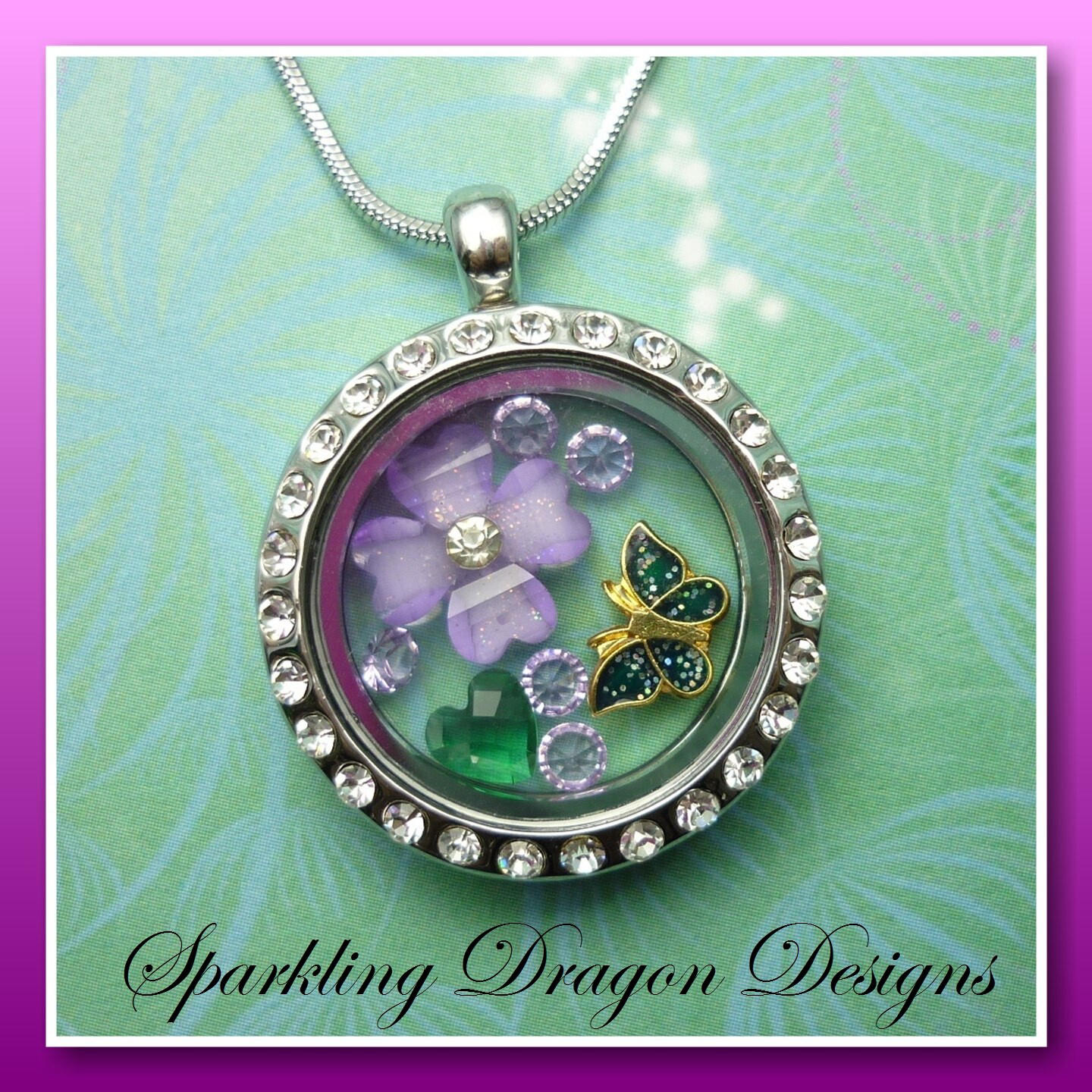Pink Colored Rose Cabochon for Glass Story Locket - Image 2