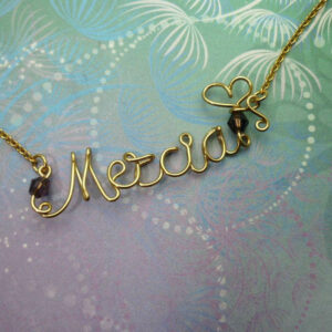 Handmade Gold Wire Personalised Gift - Filled Name Necklace for Mothers & Girls