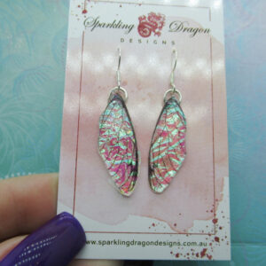 Butterfly Earrings Shimmer - Fairy Jewellery, Fun Gift for her Fairy Wing Earrings - Sparkly - Resin Colour Shift