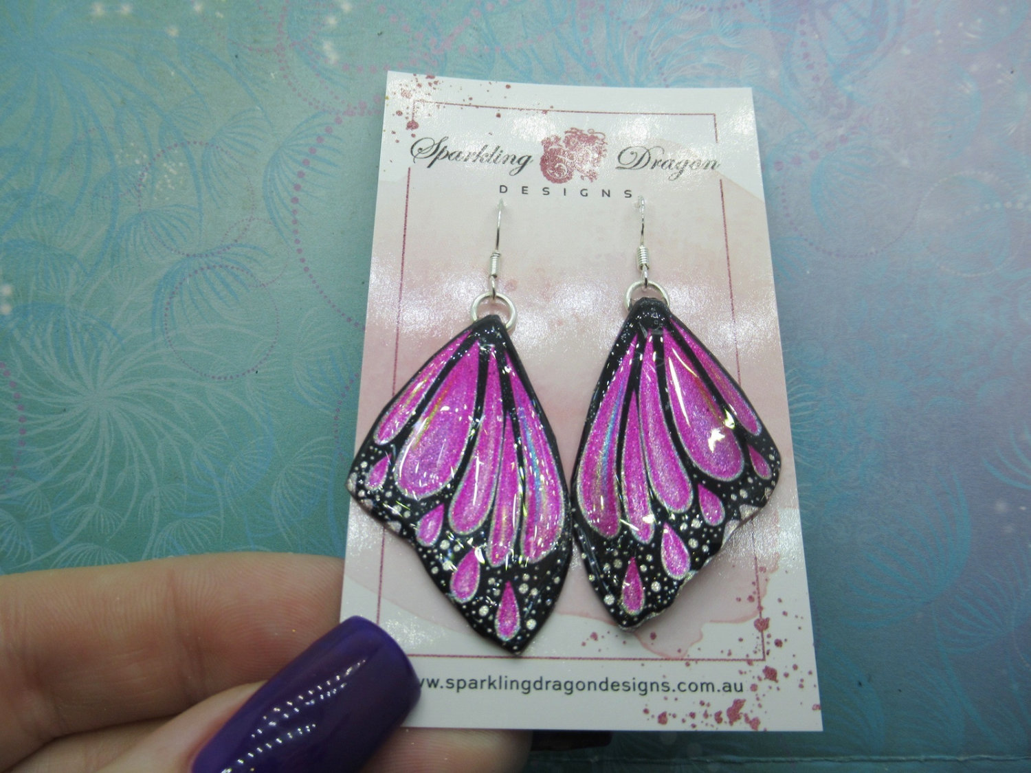Butterfly Wing Pretty Pink Earrings - Fairy Jewellery, Fun Gift for her