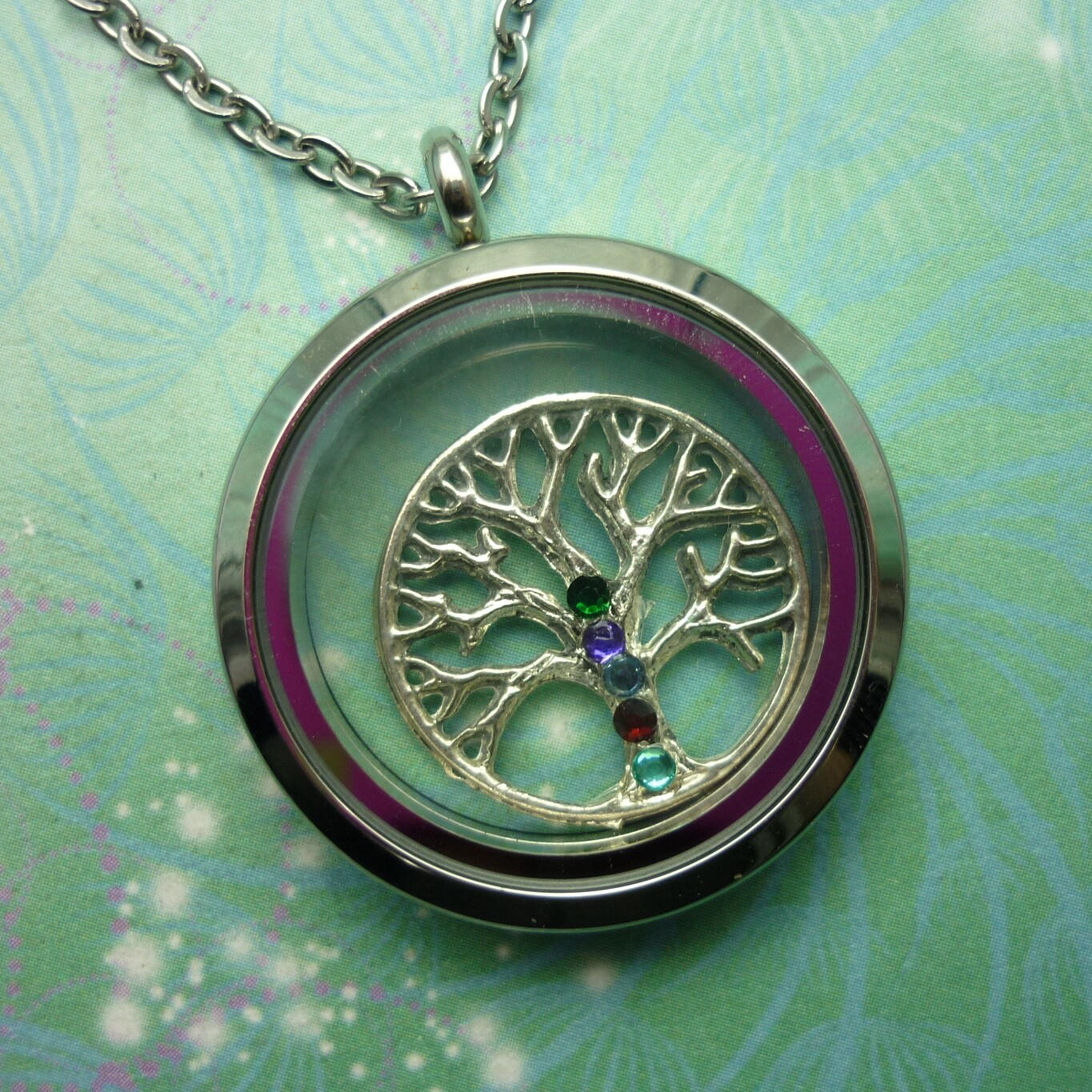 Family Tree Charm Bronze-Choose the jewels you would like set onto the charm - Image 2