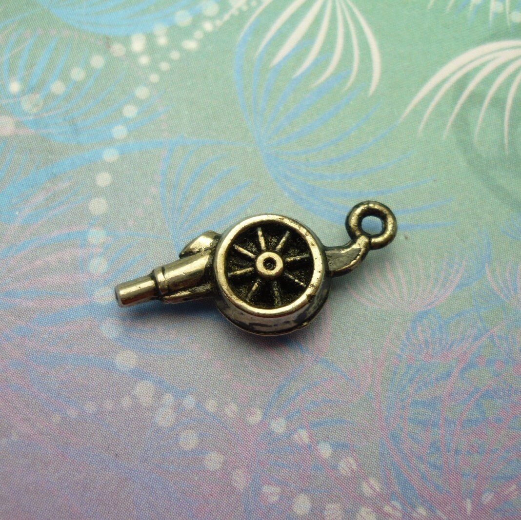 Vintage Sterling Silver Dangle Charm - Canon