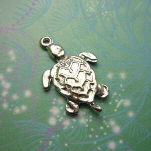 Vintage Sterling Silver Dangle Charm - Turtle