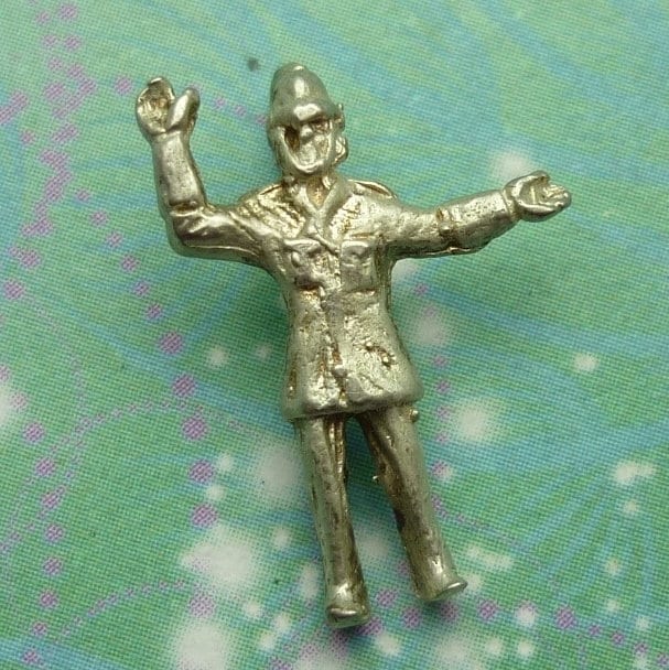 Vintage Sterling Silver Dangle Charm - English Police Traffic Officer