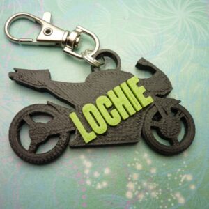 3D Printed Motorbike Key Chain - School Bag Identity Tag