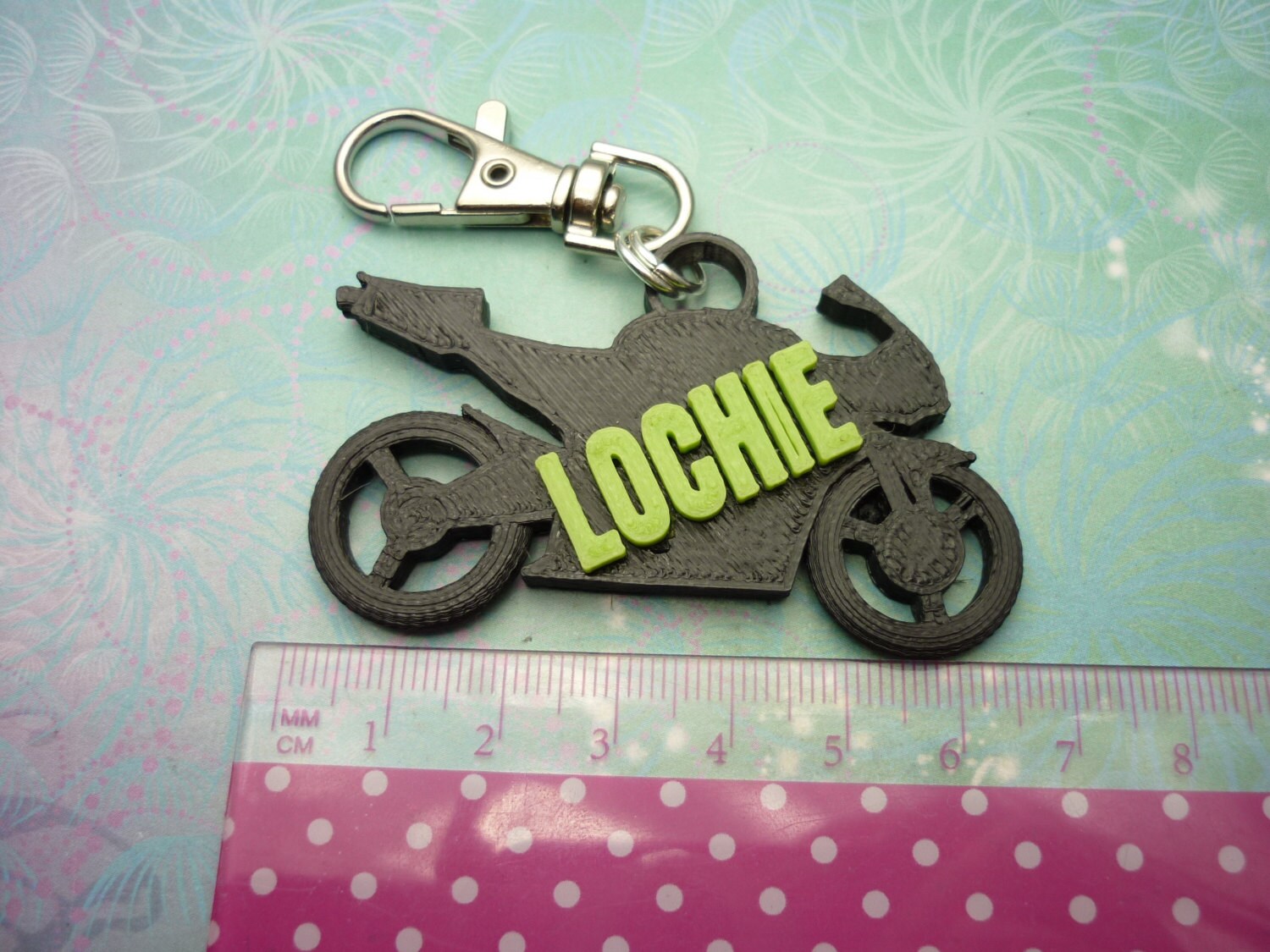 3D Printed Motorbike Key Chain - School Bag Identity Tag - Image 2