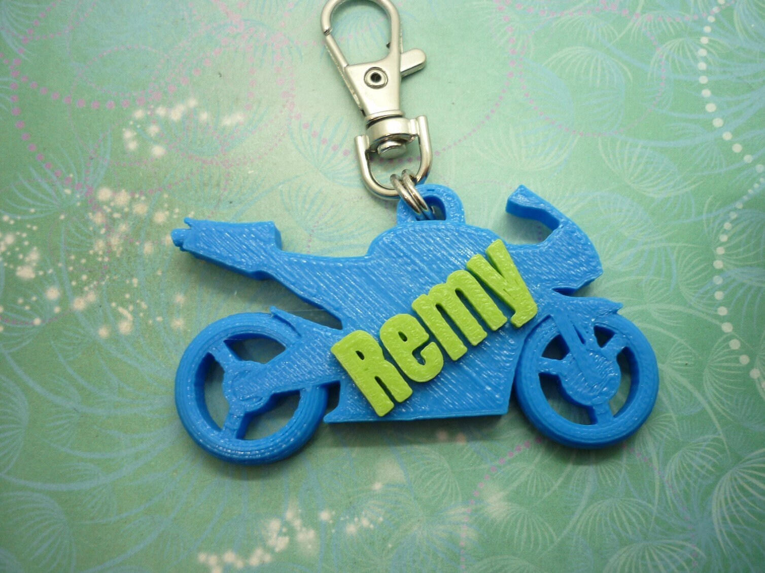3D Printed Motorbike Key Chain - School Bag Identity Tag - Image 7