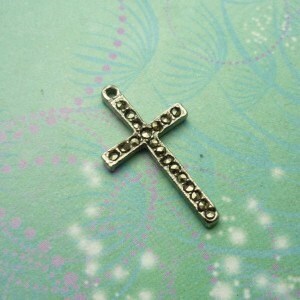 Vintage Sterling Silver Dangle Charm - Cross 4