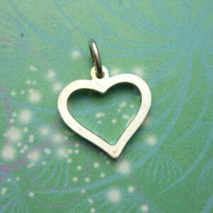 Vintage Sterling Silver Dangle Charm - Heart Frame Outline
