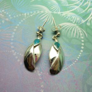 Vintage Sterling Silver Earrings - Turquoise - Style 4