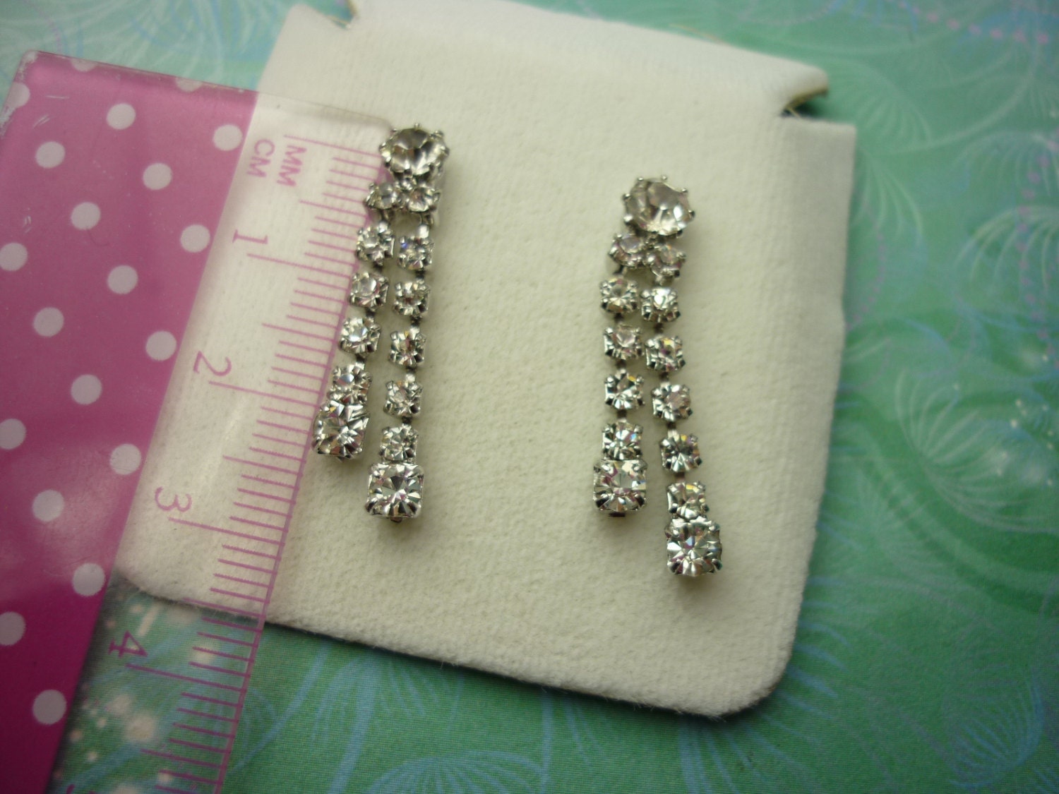 Vintage Crystal Earrings - Sparkling Crystals - Image 2