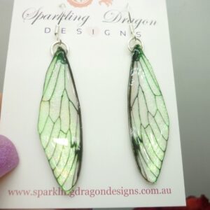 Butterfly Yellow Shimmer Earrings - Fairy Jewellery Fun Gift Fairy Wing Earrings - Sparkly - Resin with Glitter Finish Dragonfly