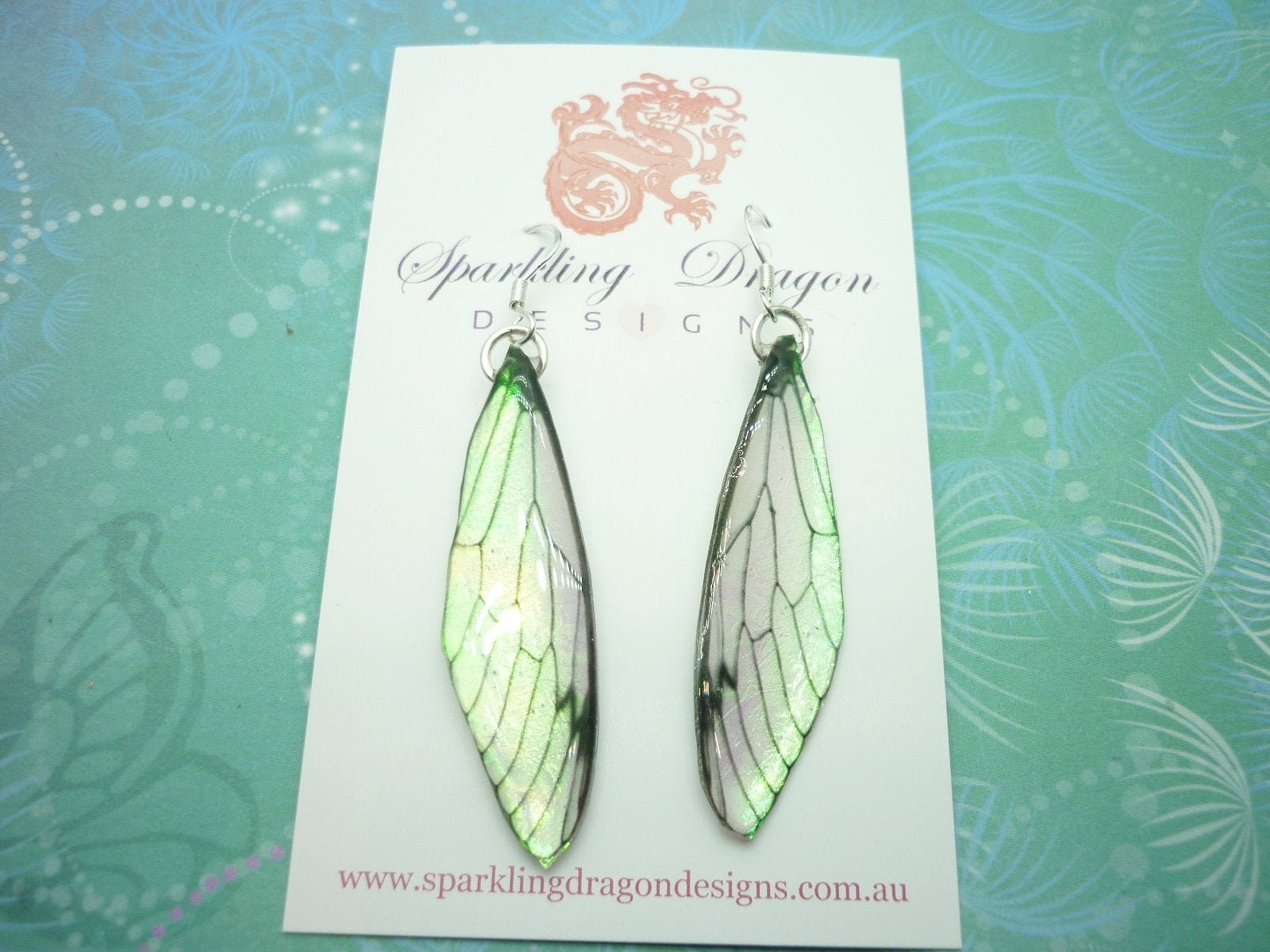 Butterfly Yellow Shimmer Earrings - Fairy Jewellery Fun Gift Fairy Wing Earrings - Sparkly - Resin with Glitter Finish Dragonfly - Image 2