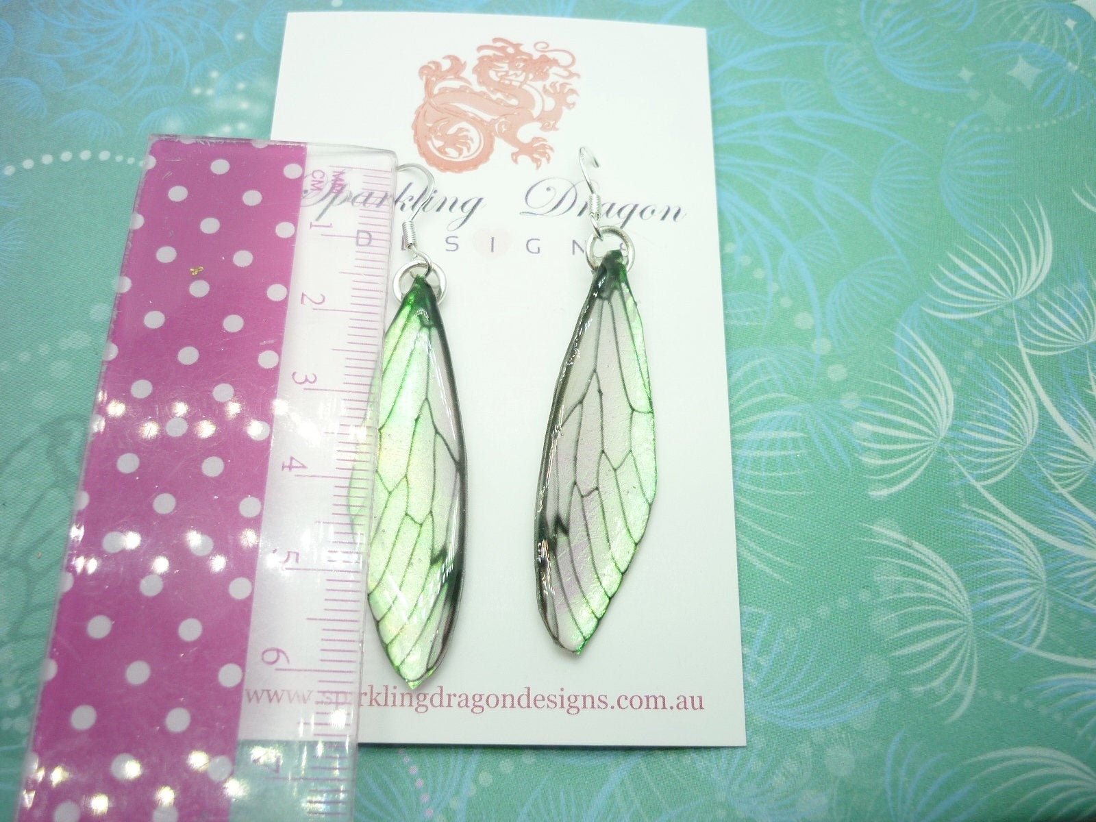 Butterfly Yellow Shimmer Earrings - Fairy Jewellery Fun Gift Fairy Wing Earrings - Sparkly - Resin with Glitter Finish Dragonfly - Image 3
