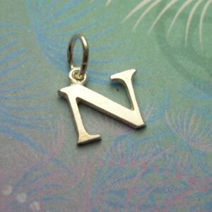 Vintage Sterling Silver Dangle Alphabet Charm - Large N