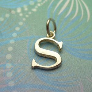 Vintage Sterling Silver Dangle Alphabet Charm - Large S