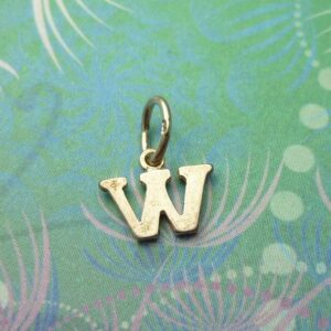 Vintage Sterling Silver Dangle Alphabet Charm - Large W