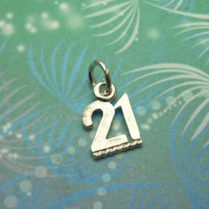 Birthday Gift Vintage Sterling Silver Dangle Charm 21st