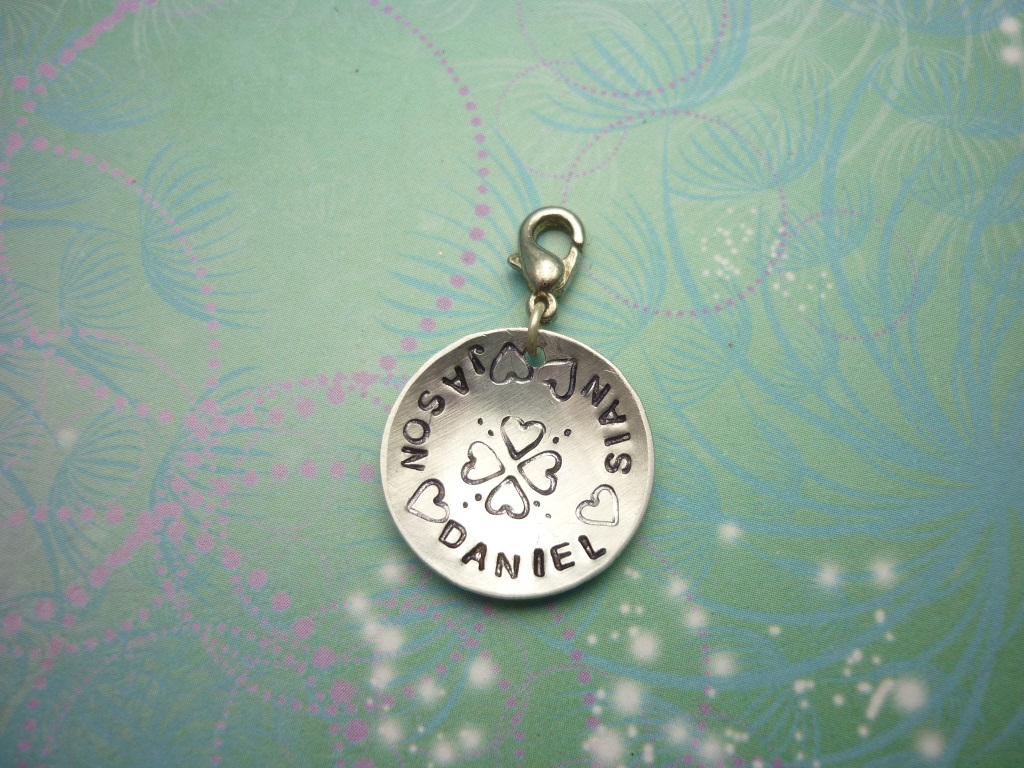 Charity's Disc - hand stamped charm disc for lockets accessory