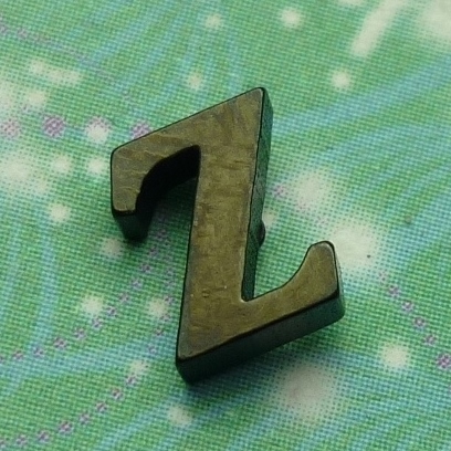 Letter Black - Z - Charm for Memory Lockets